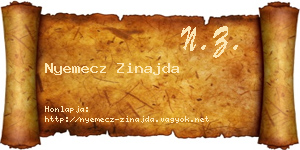 Nyemecz Zinajda névjegykártya